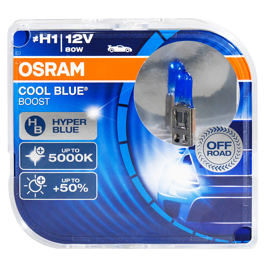 Автолампа Лампа OSRAM Cool Blue Boost+50 - H1-80 Вт-5000К, 2 шт. 62150CBBHCB Лампа OSRAM Cool Blue Boost+50 - H1-80 Вт-5000К, 2 шт. - фото 1