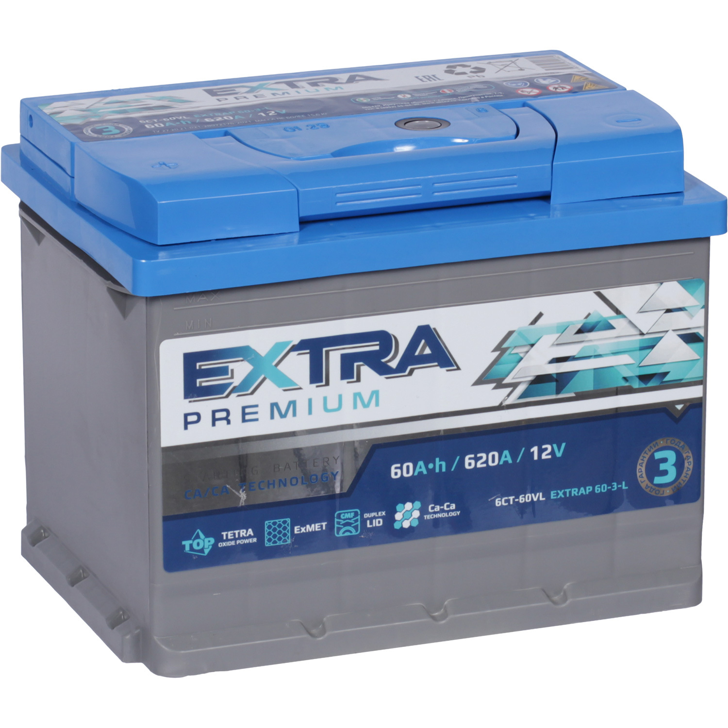 Актех Extra Автомобильный аккумулятор Актех Extra Extra 60 Ач прямая полярность L2