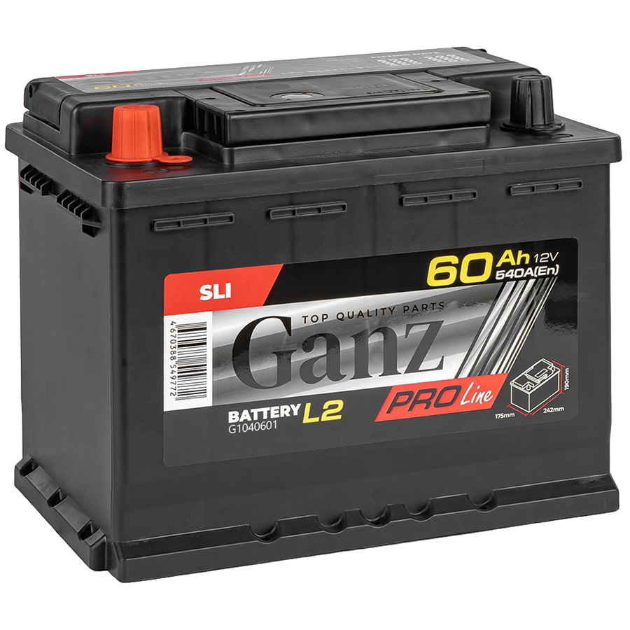 Автомобильный аккумулятор GANZ PRO-Line 60 Ач прямая полярность L2