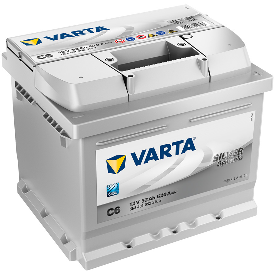 цена Varta Автомобильный аккумулятор Varta Silver Dynamic C6 52 Ач обратная полярность LB1