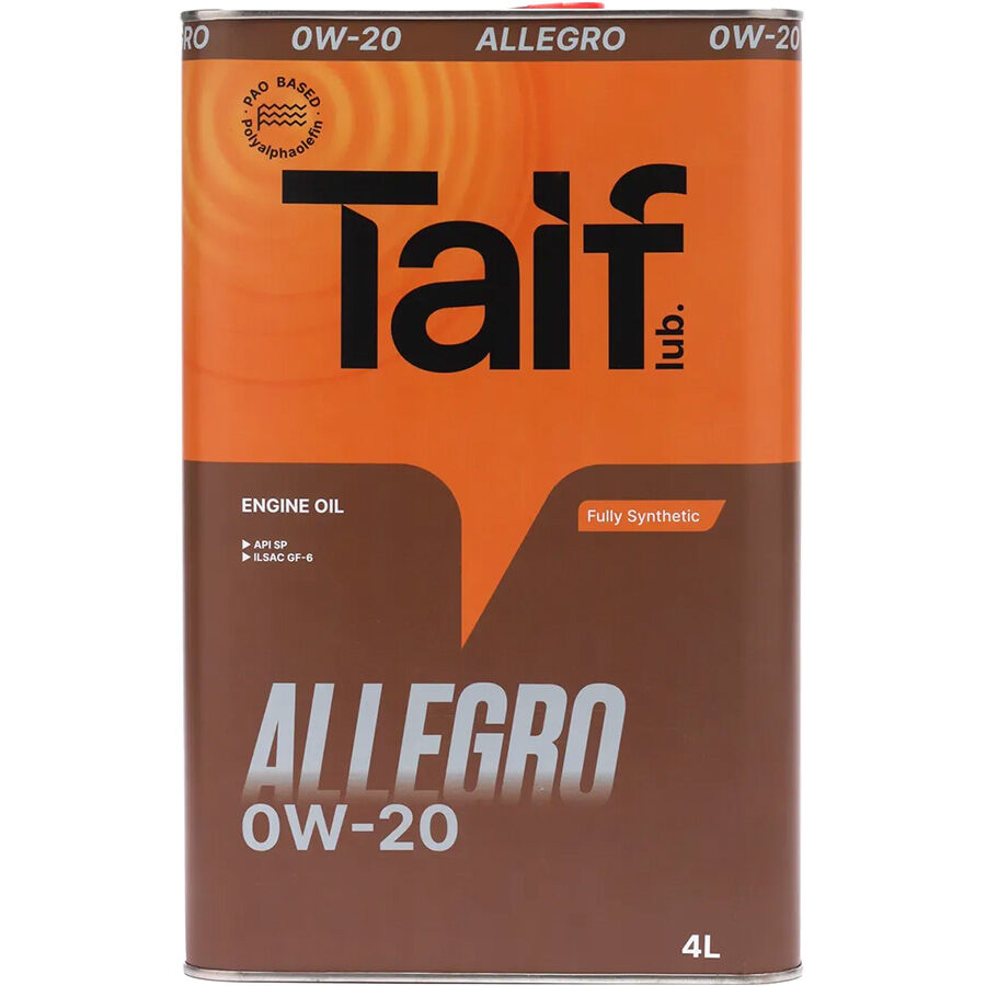 Моторное масло Taif ALLEGRO 0W-20, 4 л