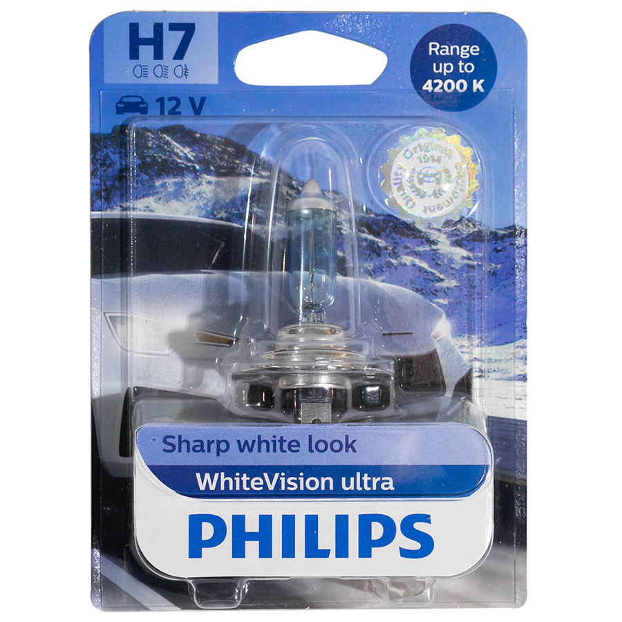 Автолампа PHILIPS Лампа PHILIPS White Vision+60 - H7-55 Вт-4200К, 1 шт. автолампа philips лампа philips white vision 60 h7 55 вт 3700к 2 шт