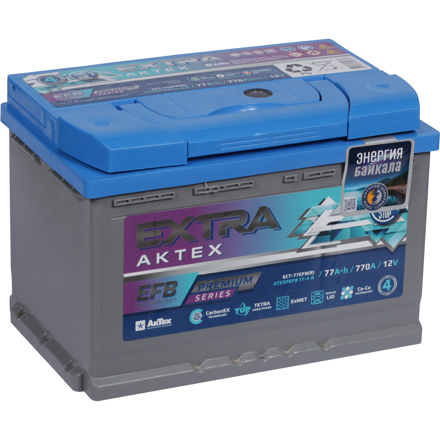 Актех Extra Автомобильный аккумулятор Актех Extra EFB Extra 77 Ач обратная полярность L3