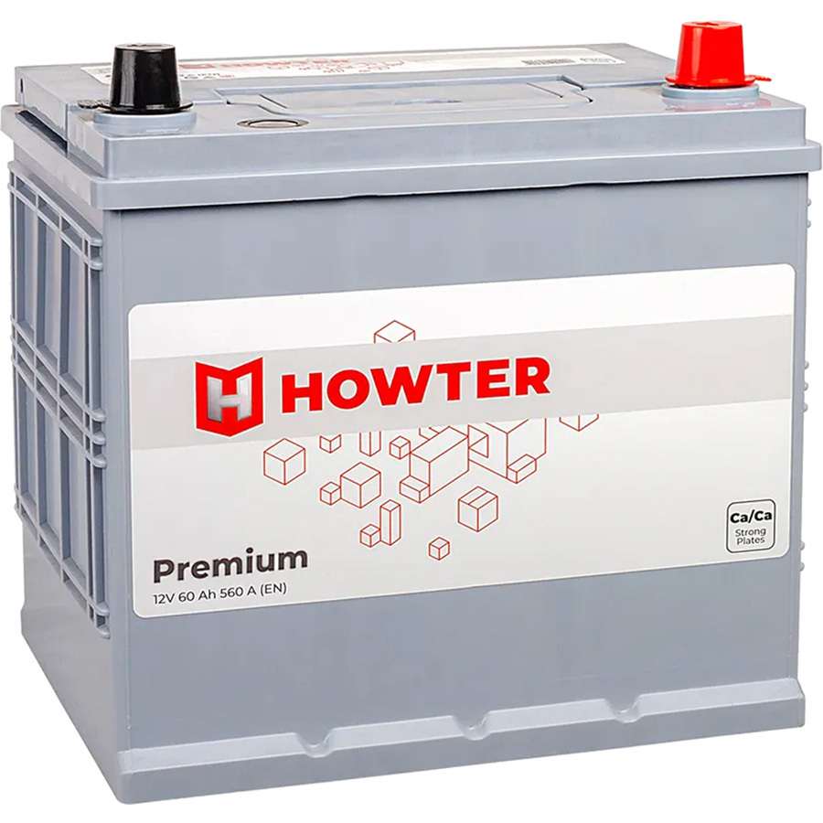 Автомобильный аккумулятор Howter Premium Asia 60 Ач обратная полярность D23L