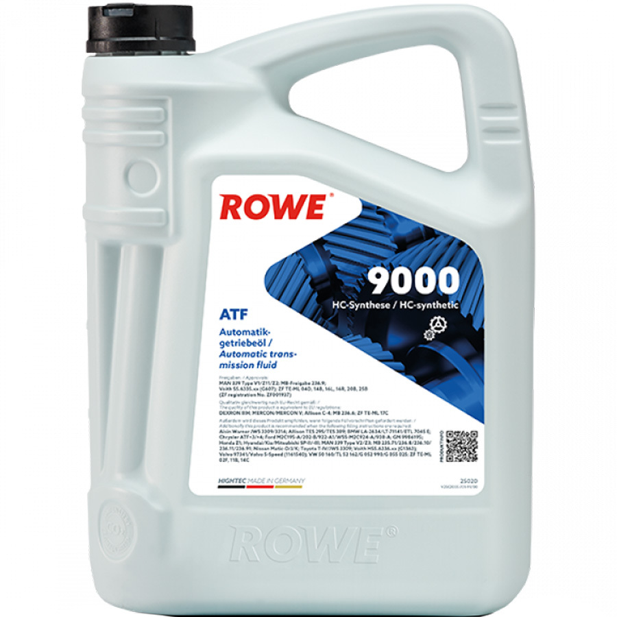 ROWE Трансмиссионное масло ROWE HIGHTEC ATF 9000 ATF, 5 л трансмиссионное масло rowe atf 9000 1 л