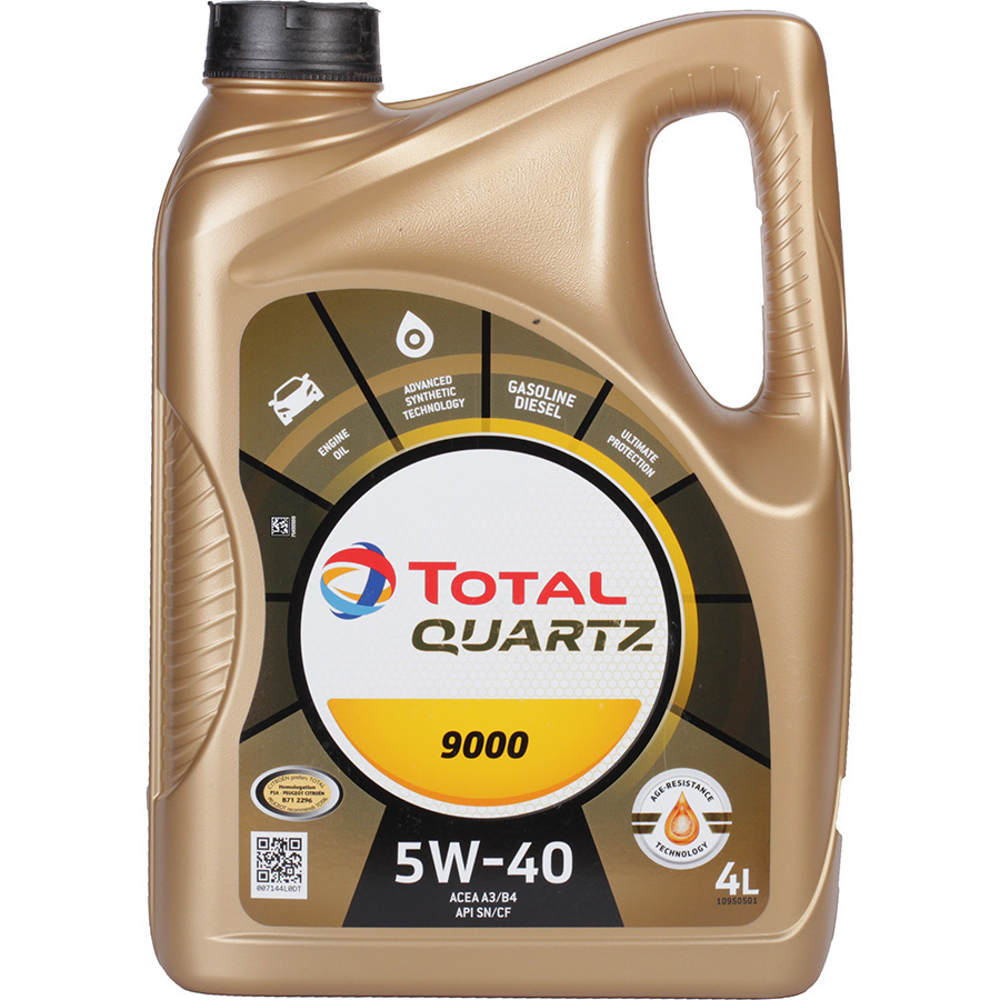 Total Моторное масло Total Quartz 9000 5W-40, 4 л