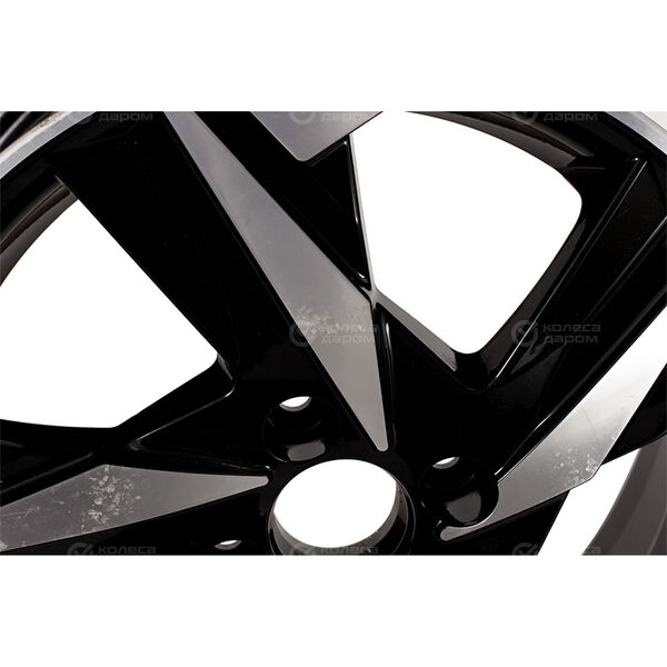 Колесный диск KDW KD1520  6xR15 4x100 ET46 DIA54.1 (уценка) глянцевый черный с полированной лицевой частью в Челябинске