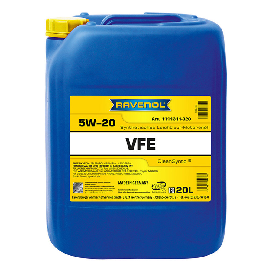 Моторное масло Ravenol VFE 5W-20, 20 л