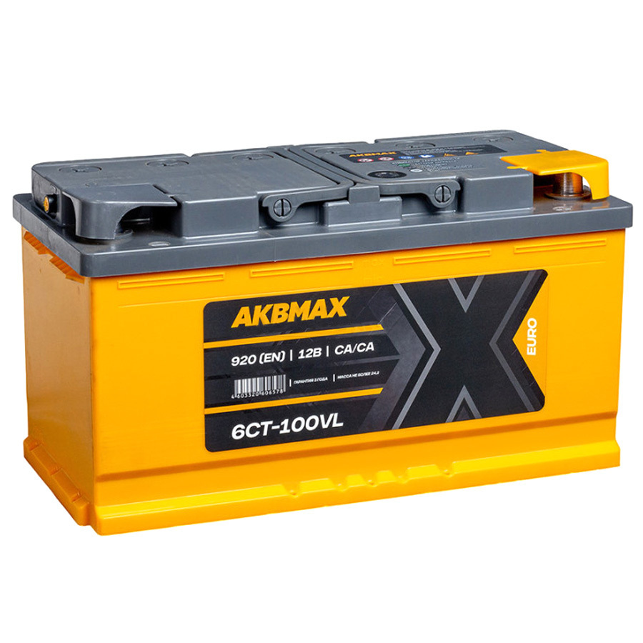 Автомобильный аккумулятор AKBMAX 100 Ач обратная полярность L5