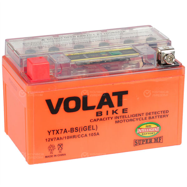 Мотоаккумулятор "VOLAT МОТО" iGEL YTX7A-BS 7Ач п/п (Delta CT1207) в Когалыме