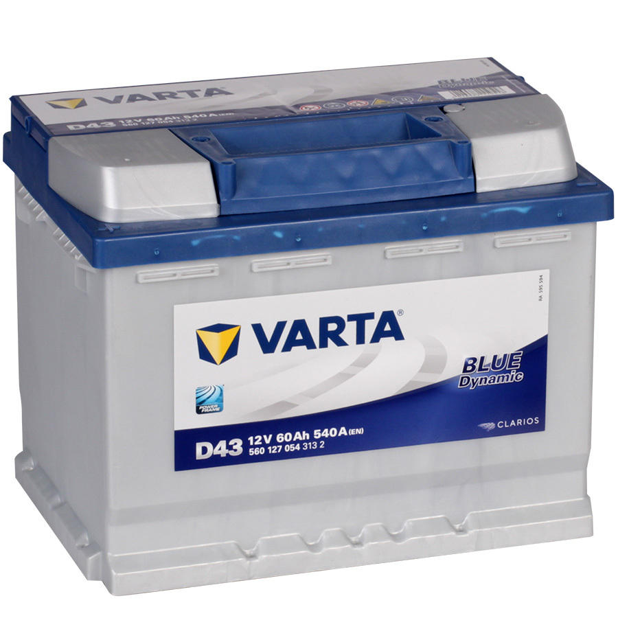 Varta Автомобильный аккумулятор Varta Blue Dynamic D43 60 Ач прямая полярность L2 varta автомобильный аккумулятор varta 45 ач прямая полярность b24r
