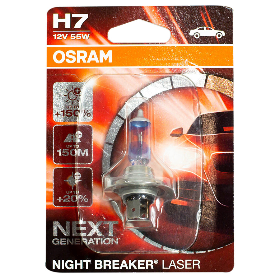Автолампа Лампа OSRAM Night Breaker Laser+150 - H7-55 Вт, 1 шт. 64210NL01B Лампа OSRAM Night Breaker Laser+150 - H7-55 Вт, 1 шт. - фото 1