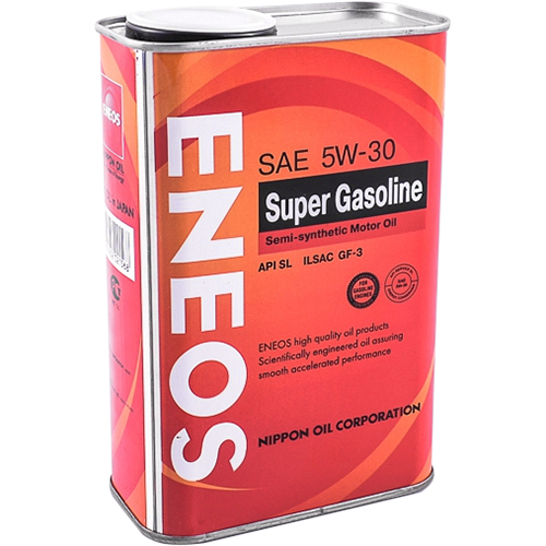Eneos Моторное масло Eneos Super Gasoline SEMIS-C SL 5W-30, 1 л cинтетическое моторное масло hyundai premium lf gasoline 5w20 1 л