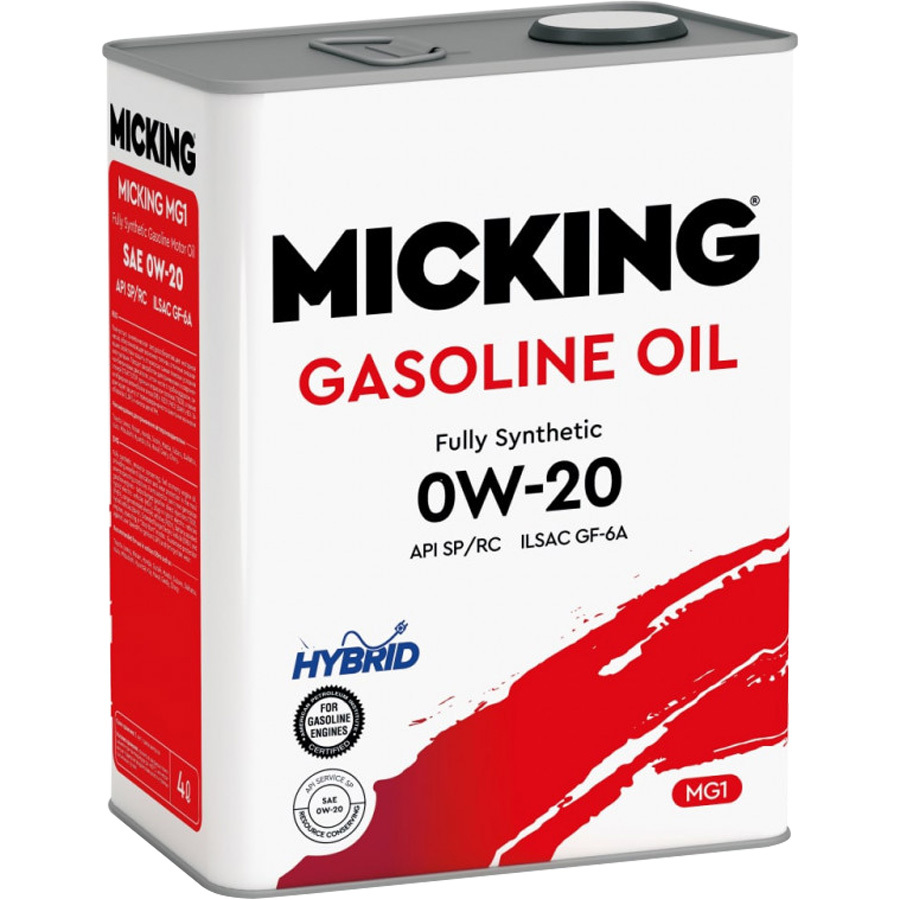 цена Micking Моторное масло Micking MG1 0W-20, 4 л
