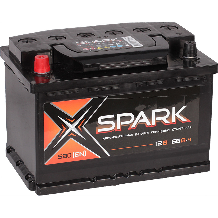 Автомобильный аккумулятор Spark 66 Ач прямая полярность L3