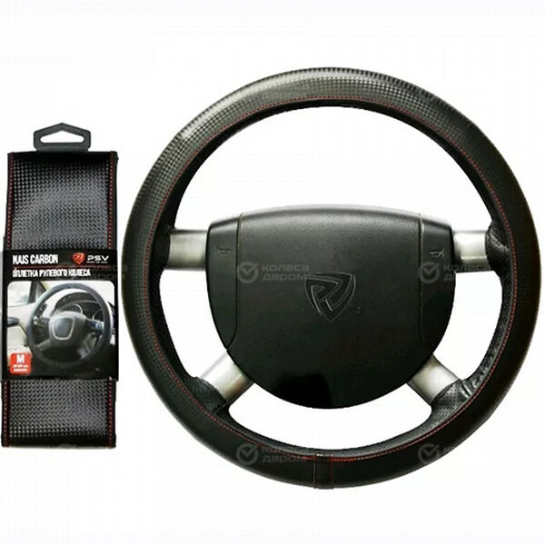 Оплётка на руль PSV Nais Carbon (Черный/Отстрочка красная) М в Заинске