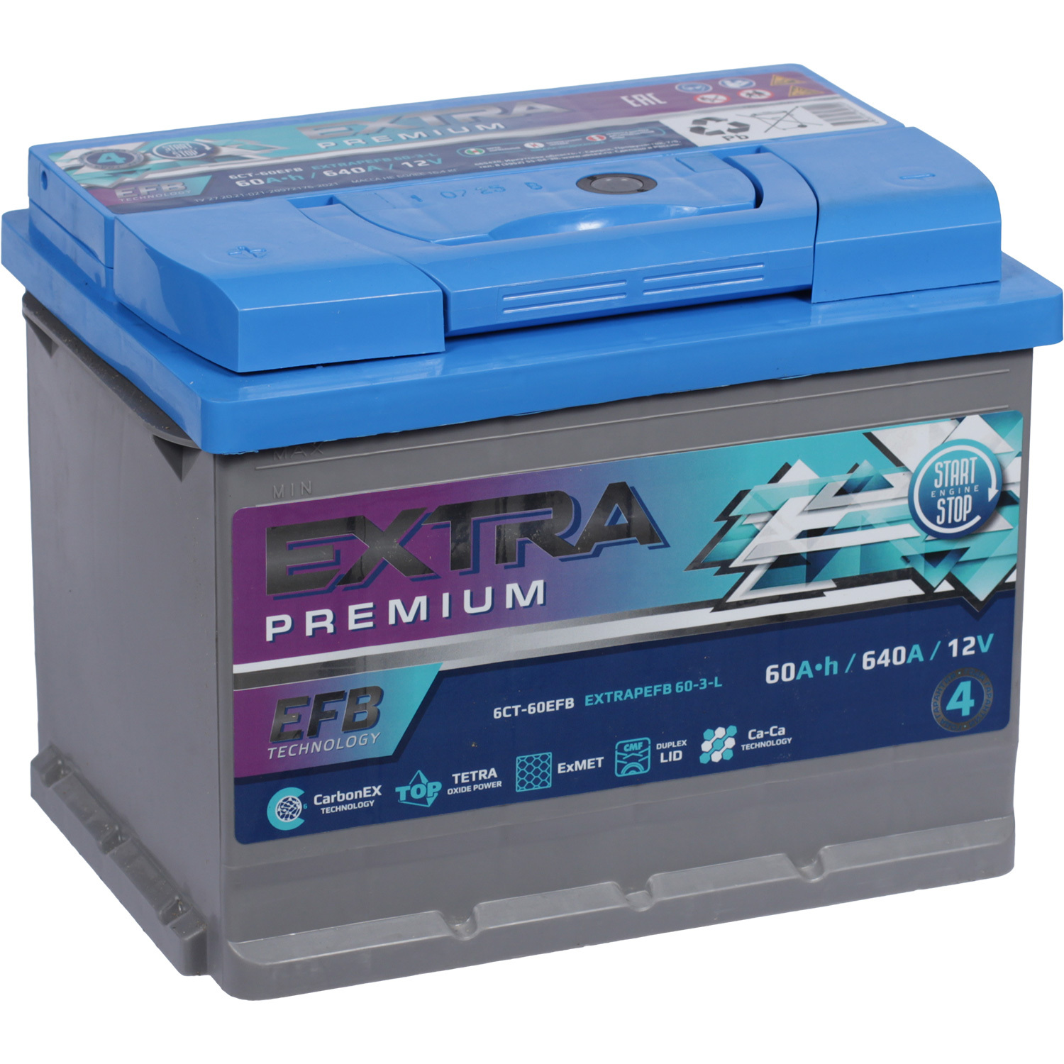 Актех Extra Автомобильный аккумулятор Актех Extra EFB Extra 60 Ач прямая полярность L2