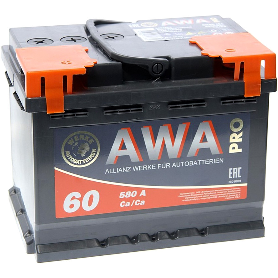 Автомобильный аккумулятор AWA PRO 60 Ач L2