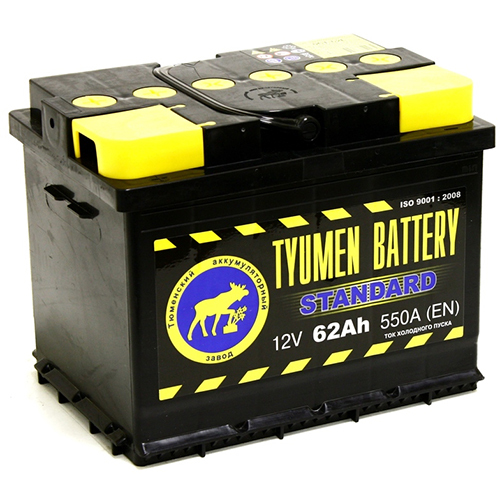 цена Tyumen Battery Автомобильный аккумулятор Tyumen Battery Standard 62 Ач прямая полярность L2