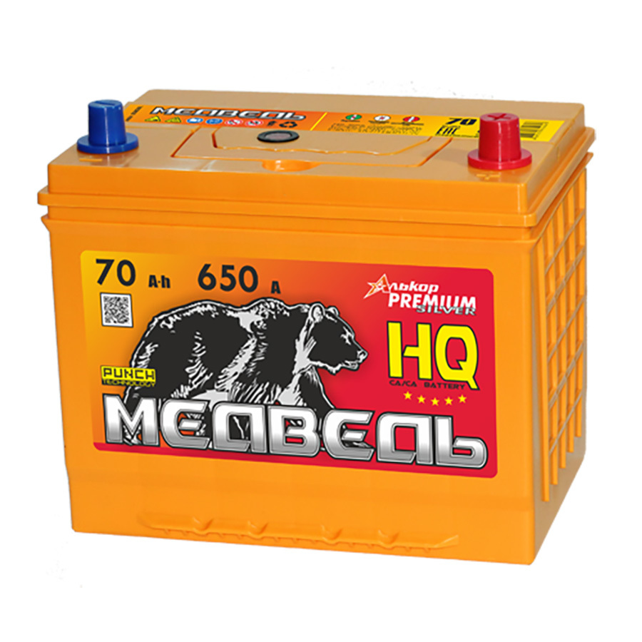 Медведь HQ Автомобильный аккумулятор Тюменский Медведь Asia VLA 70 Ач обратная полярность D26L