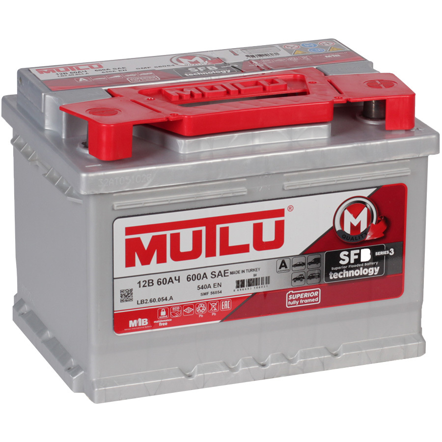 Mutlu Автомобильный аккумулятор Mutlu SMF 56054 60 Ач обратная полярность LB2 mutlu автомобильный аккумулятор mutlu 95 ач обратная полярность lb5