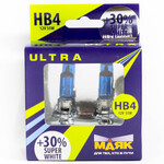 Лампа Маяк Ultra New Super White+30 - HB4-65 Вт, 2 шт.