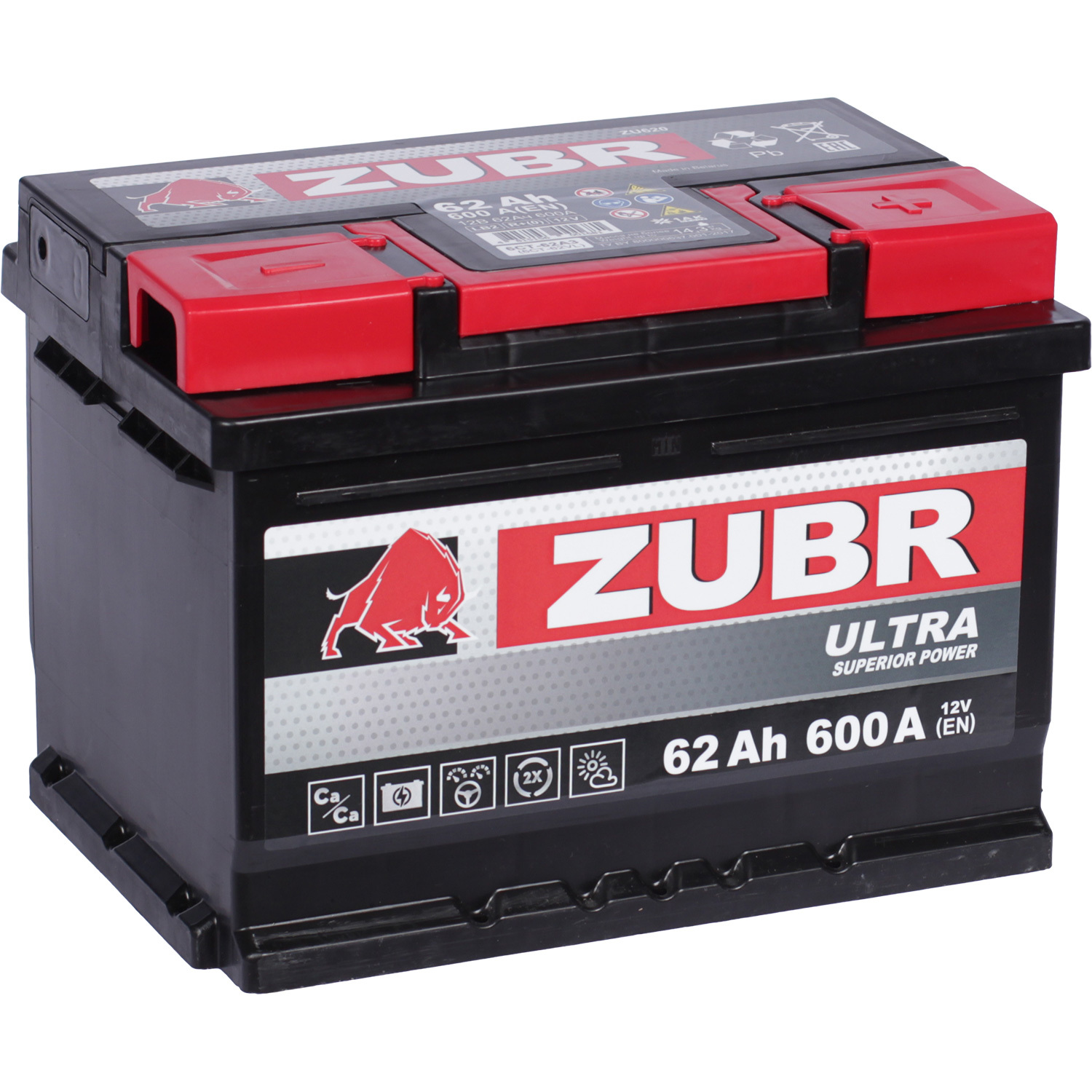Zubr Автомобильный аккумулятор Zubr 62 Ач обратная полярность LB2 zubr автомобильный аккумулятор zubr 75 ач обратная полярность l3