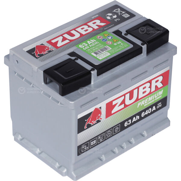 Автомобильный аккумулятор Zubr 63 Ач обратная полярность L2 в Туймазах
