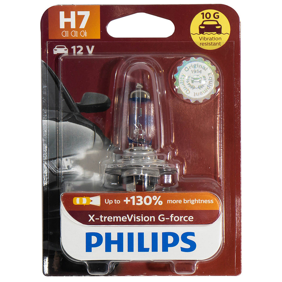 Автолампа PHILIPS Лампа PHILIPS X-tremeVision G-Force - H7-55 Вт-3500К, 1 шт. цена и фото