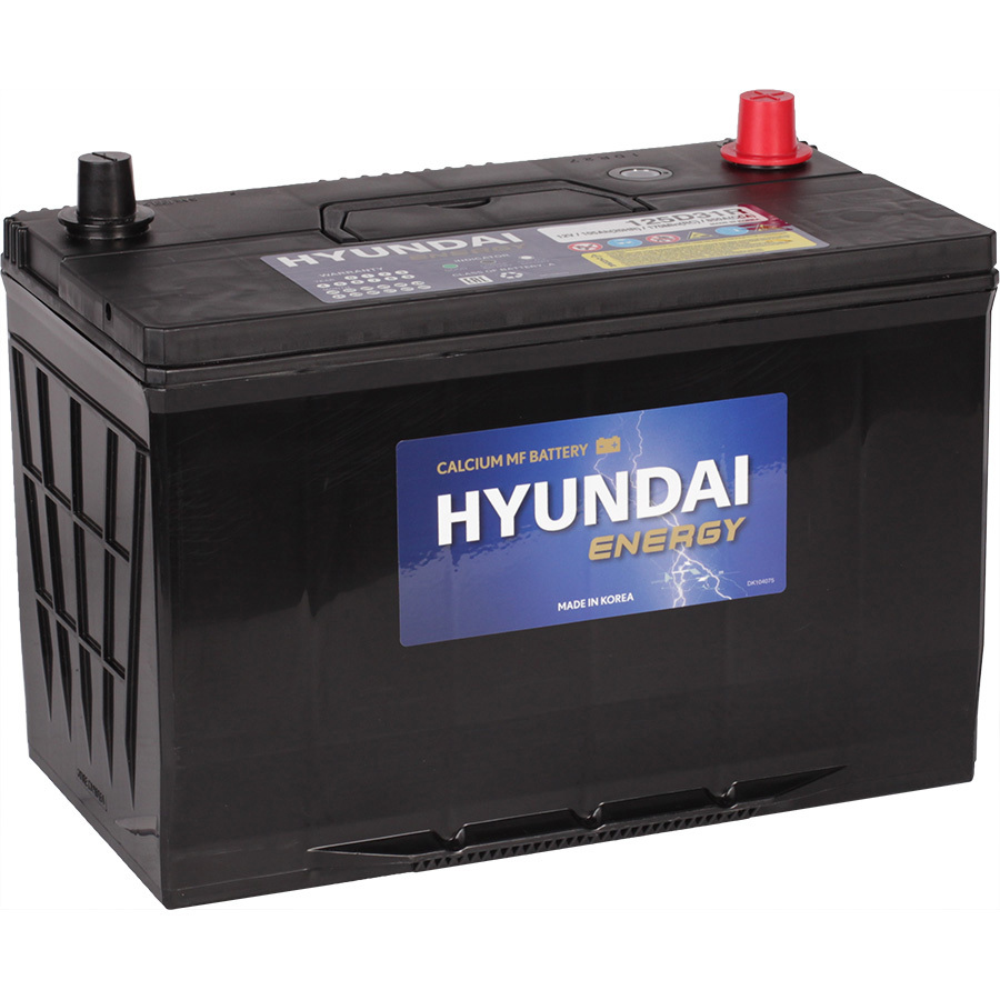 Hyundai Автомобильный аккумулятор Hyundai 105 Ач прямая полярность D31R hyundai грузовой аккумулятор hyundai 100ач у п конус