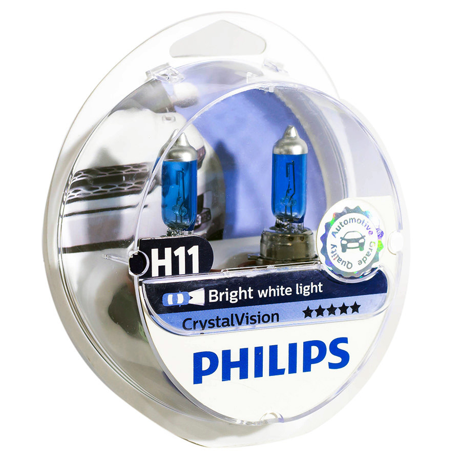 Автолампа PHILIPS Лампа PHILIPS Crystal Vision - H1-55 Вт-4300К, 2 шт. автолампа philips лампа philips white vision h4 55 вт 4300к 1 шт