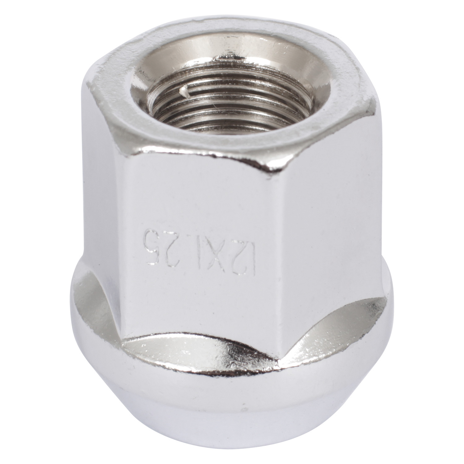 LS (Крепеж) Гайка 12х1,25 25 конус/открытая 19мм хром 1806
