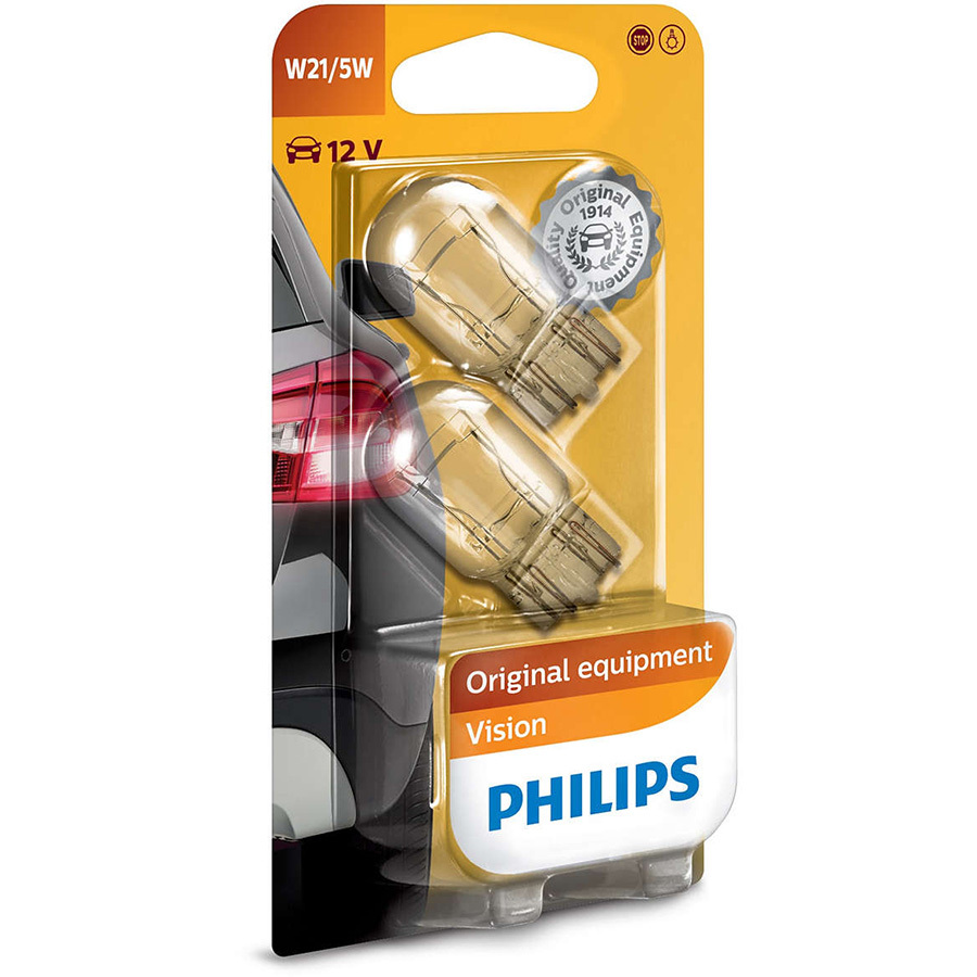 PHILIPS Лампа PHILIPS Vision - W21/5W-21 Вт-3200К, 2 шт.