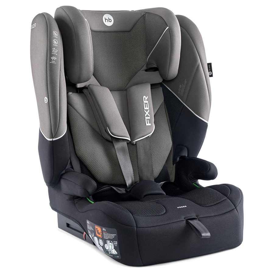 Детское автокресло Happy Baby Fixer 1/2/3 (9-36 кг), Серый