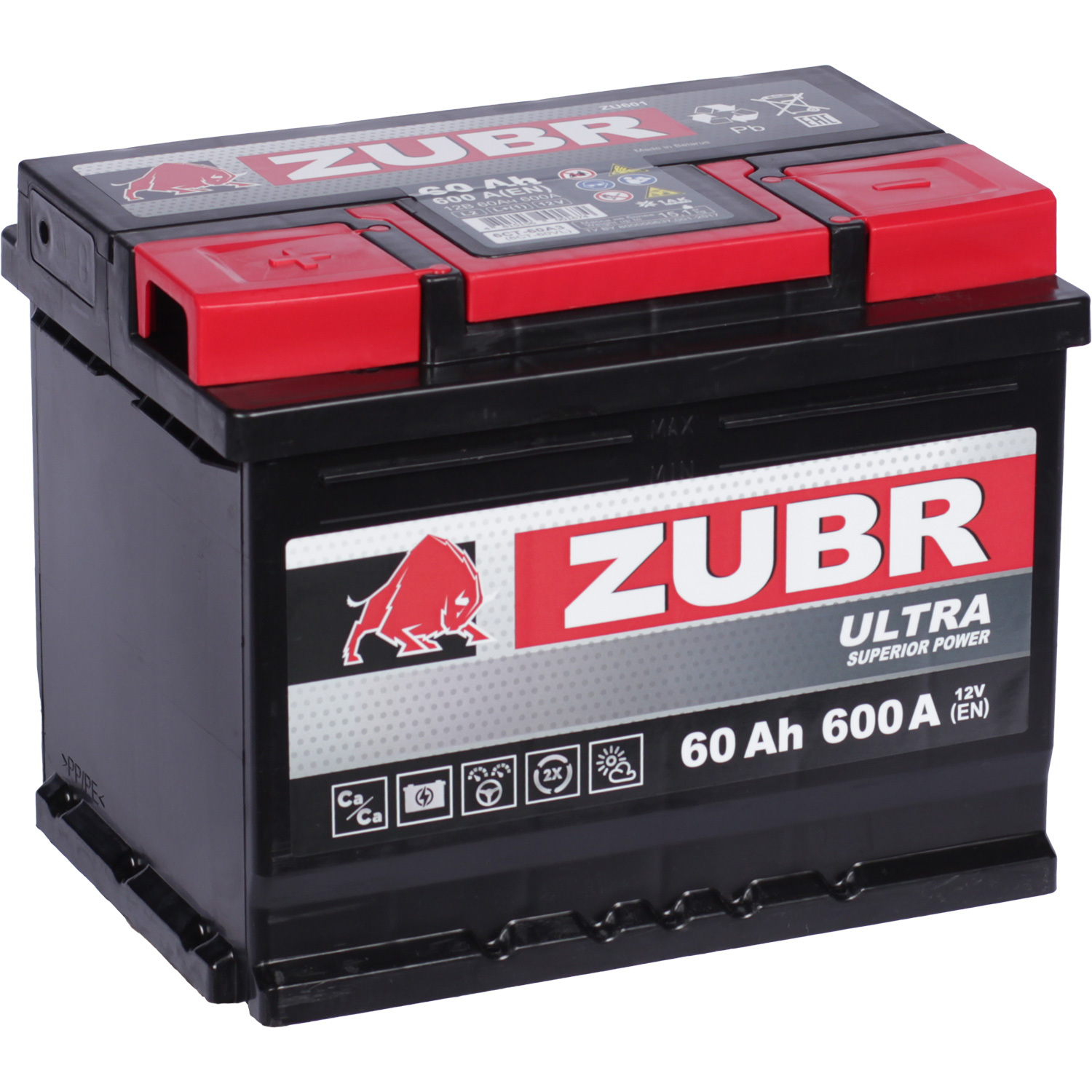 Zubr Автомобильный аккумулятор Zubr 60 Ач прямая полярность L2 рециркулятор цмо r zubr 2x15 1 вент упак 1шт r zubr 2x15