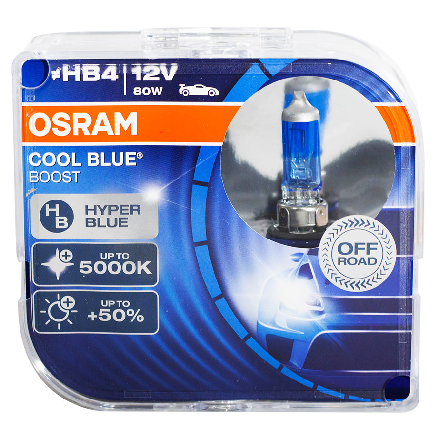 Автолампа OSRAM Лампа OSRAM Cool Blue Boost+50 - HB4-55 Вт-5000К, 2 шт. автолампа osram cool blue boost 5000к h4 12в 100 90 вт 62193cbb hcb duobox 2 шт