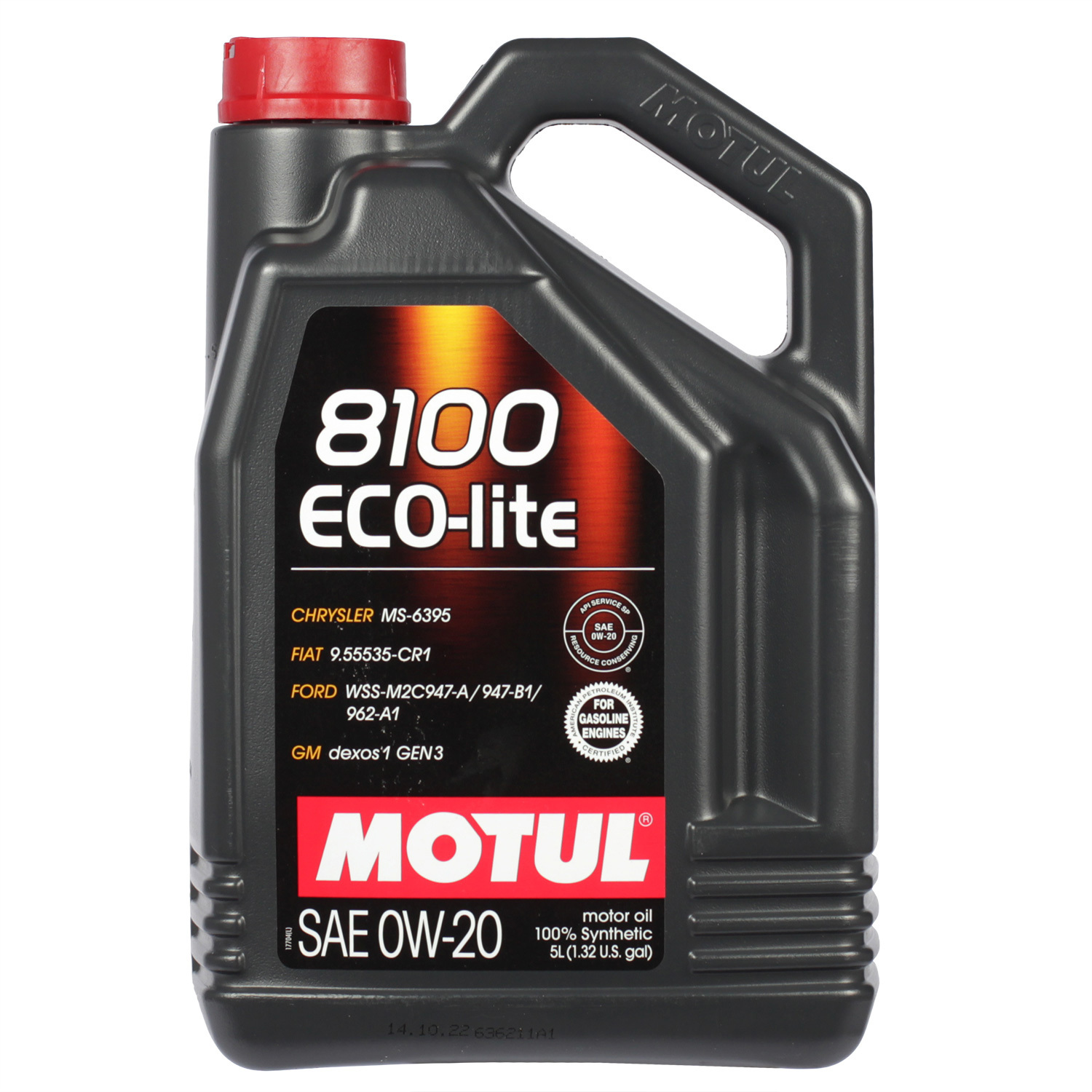 Motul Моторное масло Motul 8100 Eco-lite 0W-20, 5 л масло моторное motul 8100 eco nergy 0w 30 синтетическое 208 л