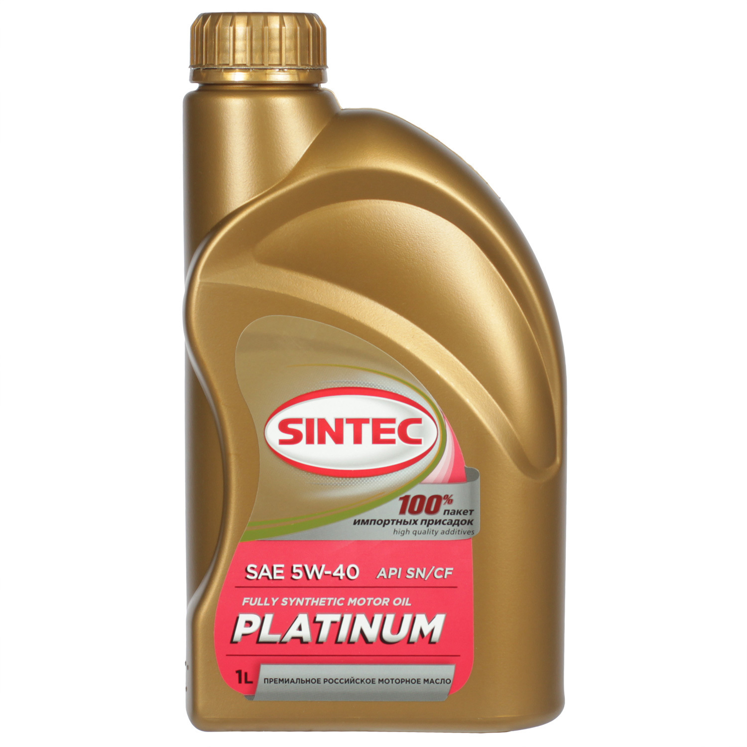Sintec Моторное масло Sintec Platinum 5W-40, 1 л sintec моторное масло sintec platinum 7000 5w 30 4 л