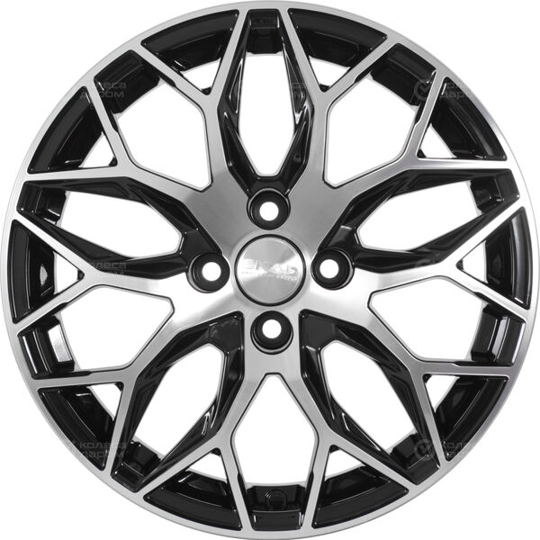 Колесный диск СКАД Фабиан  6xR16 4x100 ET45 DIA60.1 черный глянцевый с полированной лицевой поверхностью в Москве
