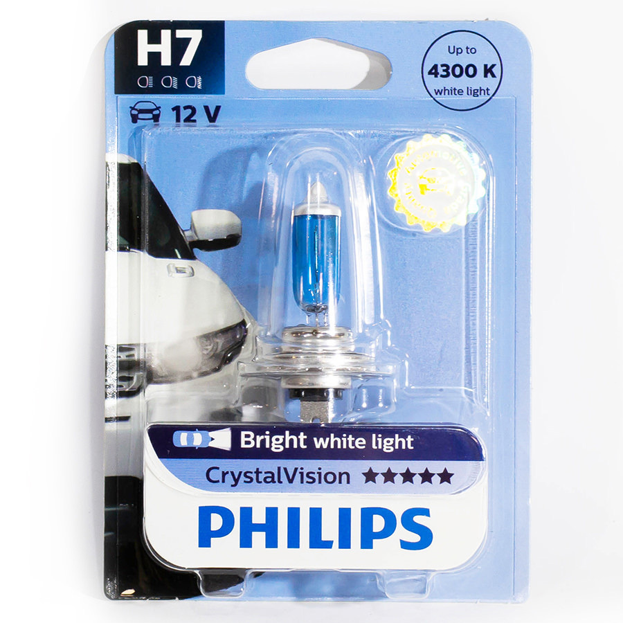 Автолампа PHILIPS Лампа PHILIPS Crystal Vision - H7-55 Вт-4300К, 1 шт. автолампа philips лампа philips color vision yellow h7 60 55 вт 1500к 2 шт