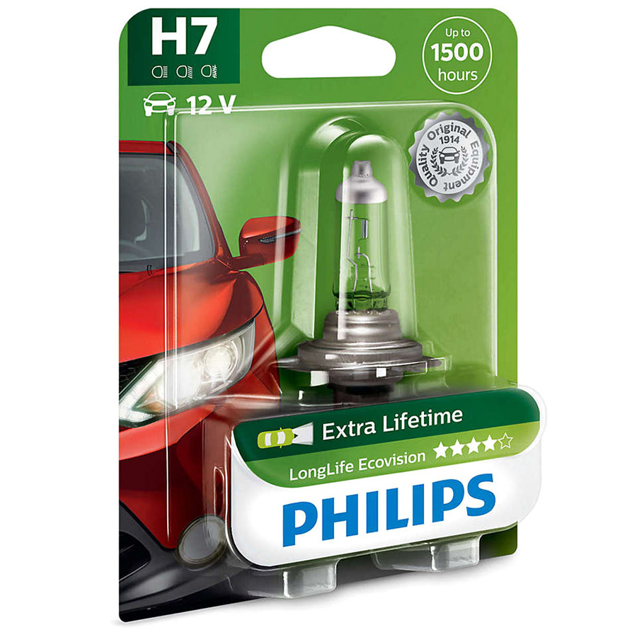 PHILIPS Лампа PHILIPS LL EcoVision - H7-55 Вт-3100К, 1 шт.