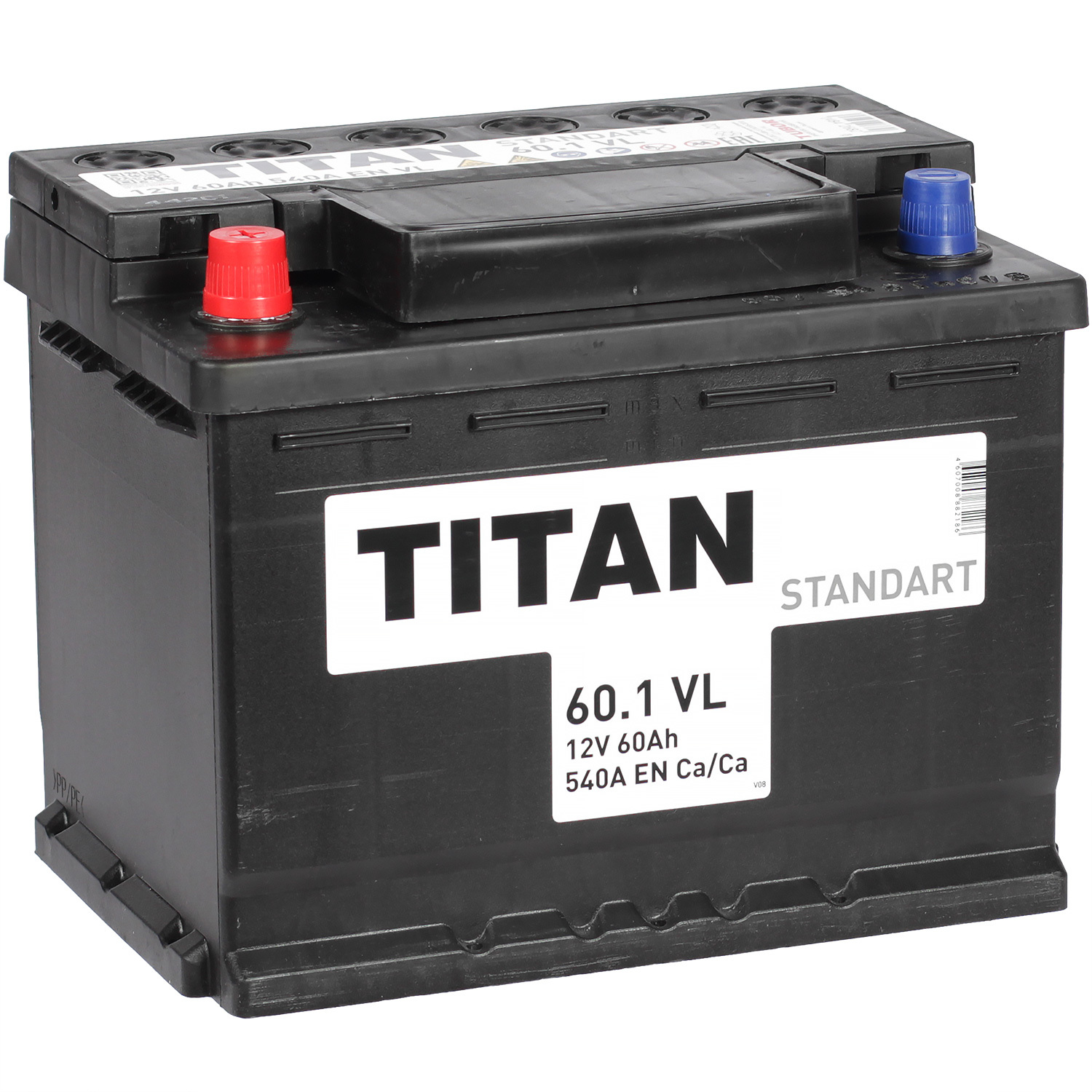 titan автомобильный аккумулятор titan 60 ач обратная полярность d23l Titan Автомобильный аккумулятор Titan Standart 60 Ач прямая полярность L2