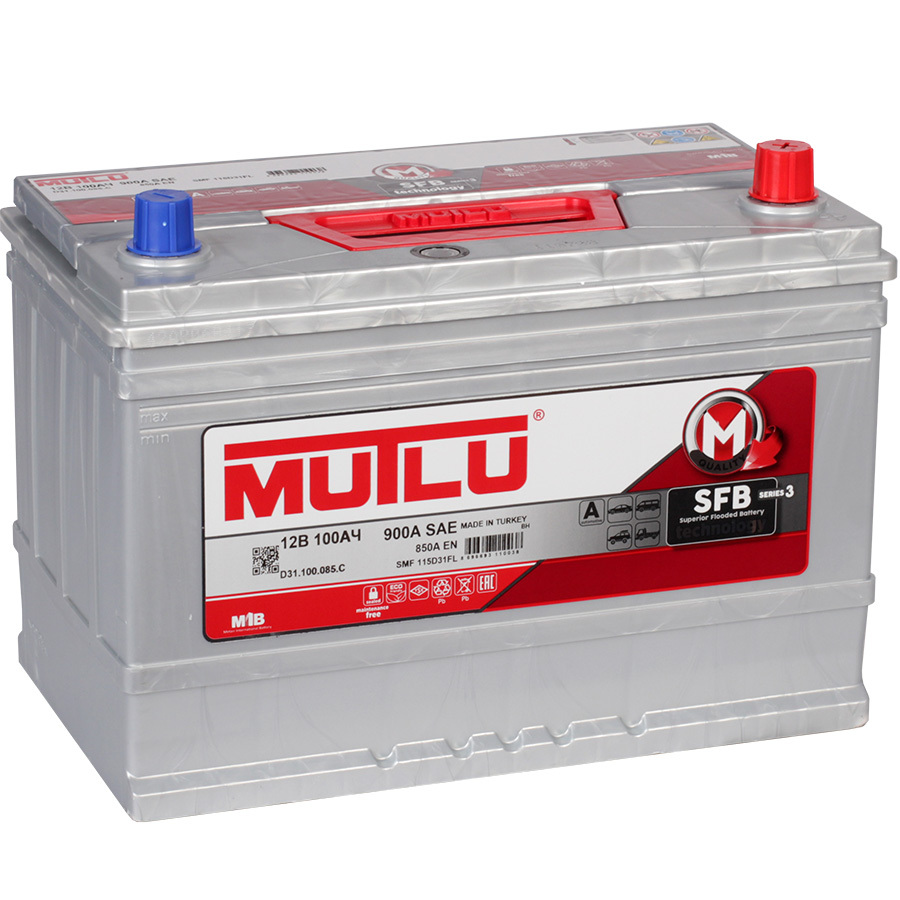 Mutlu Автомобильный аккумулятор Mutlu Asia 100 Ач обратная полярность D31L