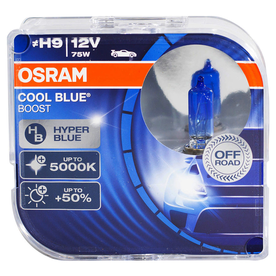 Автолампа OSRAM Лампа OSRAM Cool Blue Boost+50 - H9-75 Вт-5000К, 2 шт. автолампа osram cool blue boost 5000к h4 12в 100 90 вт 62193cbb hcb duobox 2 шт