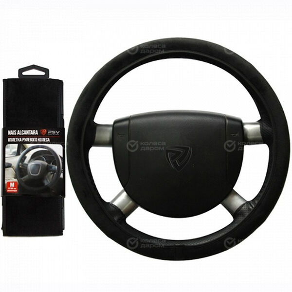 Оплётка на руль PSV Nais Alcantara (Черный/Отстрочка черная) М в Нижнекамске