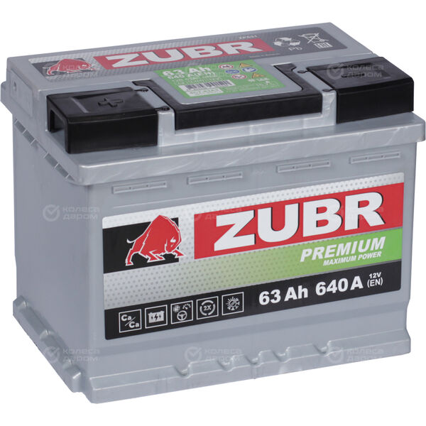 Автомобильный аккумулятор Zubr 63 Ач прямая полярность L2 в Тамбове