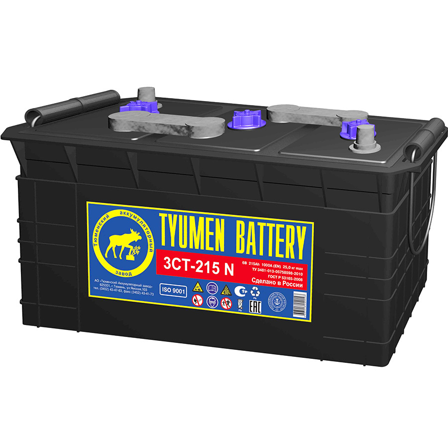 Tyumen Battery Грузовой аккумулятор Tyumen Battery Standard 215Ач п/п 3СТ-215L цена и фото