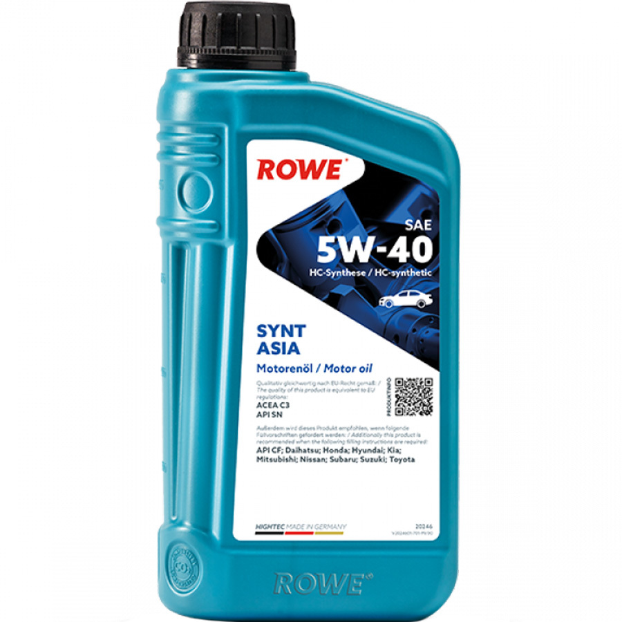 ROWE Моторное масло ROWE HIGHTEC SYNT ASIA 5W-40, 1 л