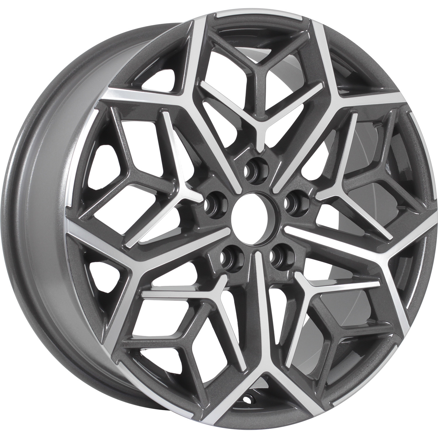 Колесный диск KDW KD1710 7x17/5x108 D63.4 ET50 Grey_Front_Polished