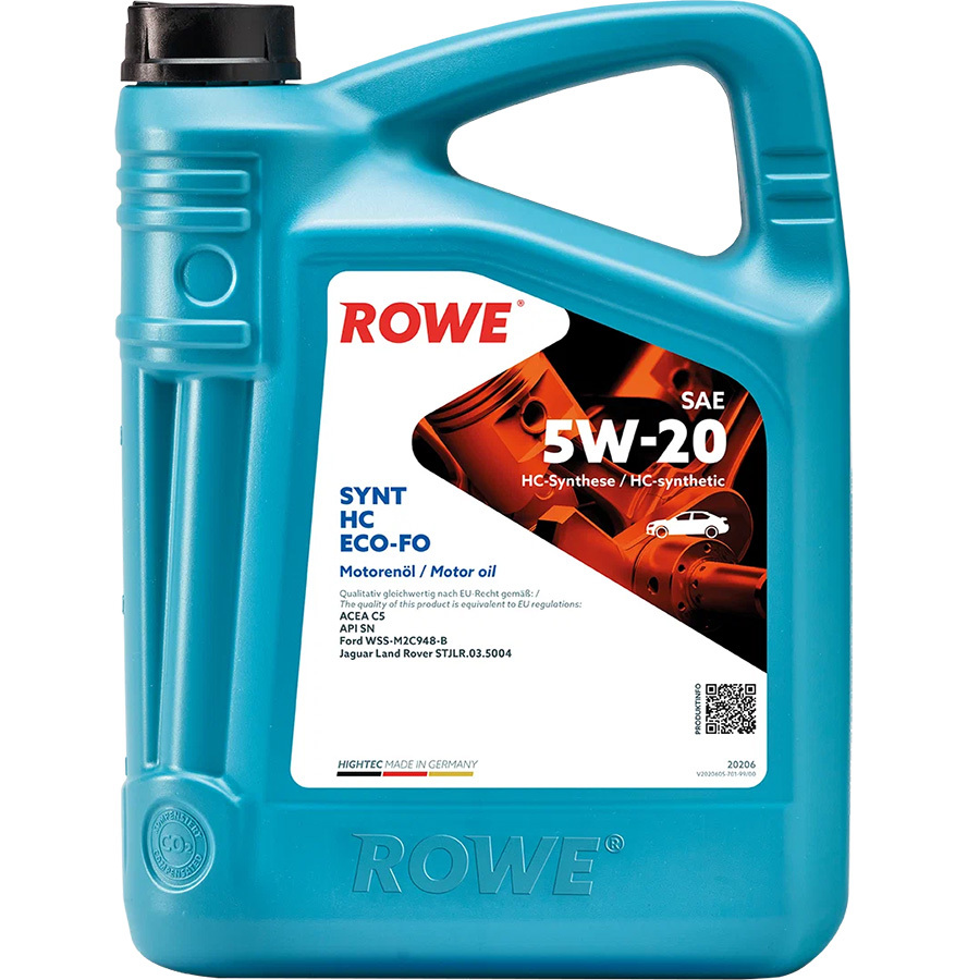 ROWE Моторное масло ROWE HIGHTEC SYNT HC ECO-FO 5W-20, 5 л